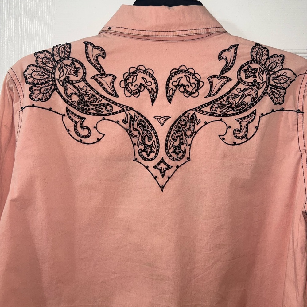 Pink Beaded Women’s Cowgirl Western Shirt Pink Pony Club - Picture 8 of 8
